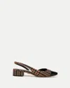 Veronica Beard Cecile Plaid Cap-toe Slingback In Camel Multi