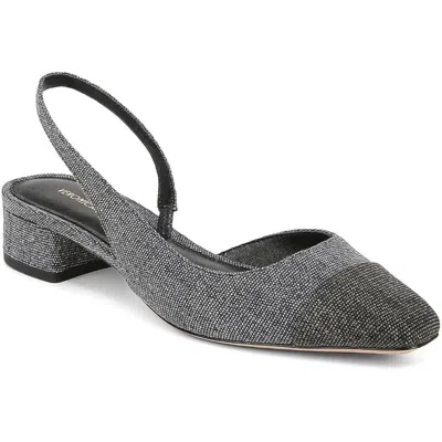 Veronica Beard Cecile Pump Blue Denim Cap-toe Slingback Hawk102 In Black