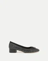 Veronica Beard Cecile Square Toe Pump In Black Rhinestone