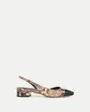 Veronica Beard Cecile Embossed Leather Slingback Flats In Latte/black
