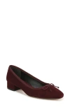 Veronica Beard Cecelia Suede Block-heel Ballerina Pumps In Acai