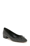 Veronica Beard Cecile Square Toe Pump In Black Rhinestone