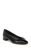 Veronica Beard Cecile Square Toe Pump In Black Croc