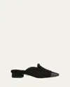 Veronica Beard Cecile Genuine Shearling Mule In Black/black