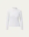 Veronica Beard Cedar Long-sleeve Turtleneck In White