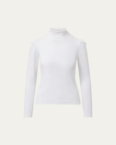 Veronica Beard Cedar Long-sleeve Turtleneck In White