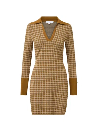Veronica Beard Celena Check-pattern Knit Mini Dress In Animal Print