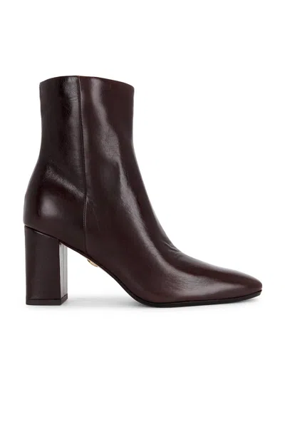 Veronica Beard Cera Black Heel Wax Boot In Dark Raisin In Brown