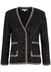 Veronica Beard Ceriani Sequin-embellished Tweed Jacket In Black