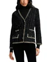 Veronica Beard Ceriani Sequin-embellished Tweed Jacket In Black