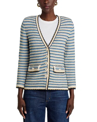Veronica Beard Ceriani Knit Jacket In Navy Multi