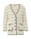VERONICA BEARD CERIANI SEQUINED KNIT JACKET IN OFF WHITE