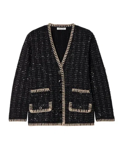 Veronica Beard Ceriani Tweed Jacket In Black