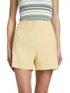 Veronica Beard Brit Stretch-linen Short In Chamomile In Yellow