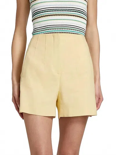 Veronica Beard Brit Stretch-linen Short In Chamomile In Yellow