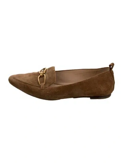 Pre-owned Veronica Beard Champlain Suede Loafers In Brown