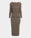 Veronica Beard Char Prince Of Wales Long-sleeve Mini Dress In Brown