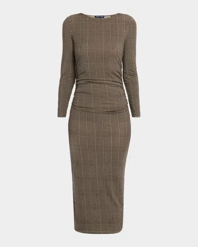 VERONICA BEARD CHAR PRINCE OF WALES LONG-SLEEVE MINI DRESS