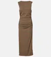 Veronica Beard Charissa Checked Midi Dress In Beige
