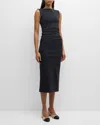 Veronica Beard Christa Halterneck Midi Dress In Black