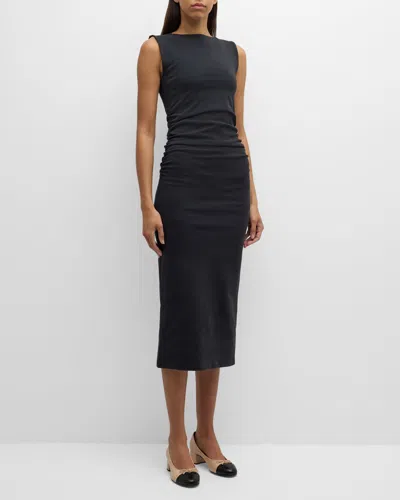 VERONICA BEARD CHARISSA HIGH-NECK MIDI DRESS