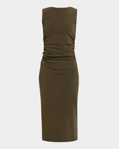 VERONICA BEARD CHARISSA STRETCH COTTON MIDI DRESS