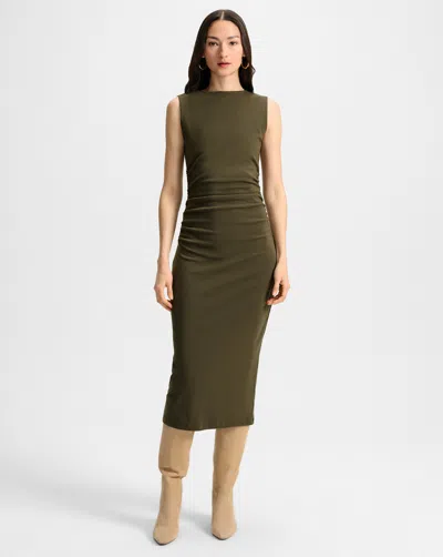 Veronica Beard Charissa Stretch-cotton Midi Dress In Green