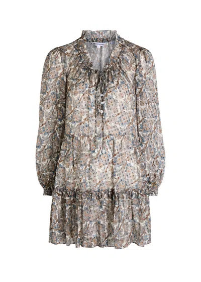 Veronica Beard Charles Printed Silk-blend Mini Dress In Multi