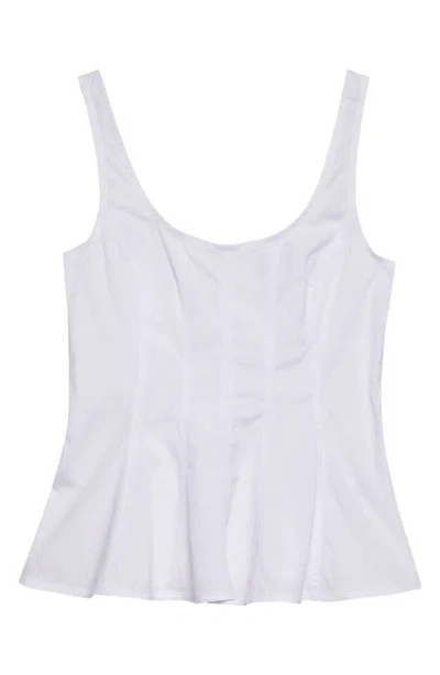 Veronica Beard Charlie Peplum Tank In White
