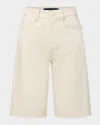 Veronica Beard Charlotte Longline Denim Shorts In White