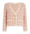 Veronica Beard Check Claudine Cardigan In Pink