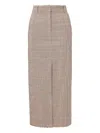 Veronica Beard Check-pattern Split Midi Skirt In Neutral