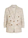 Veronica Beard Checked Double-breasted Tweed Jacket In Neutral