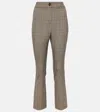 Veronica Beard Checked High-rise Slim Pants In Beige