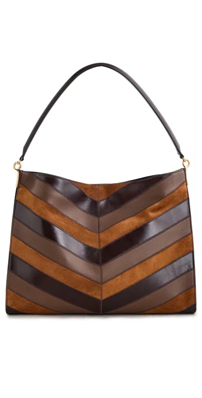 Veronica Beard Chevron Vida Bag Tobacco Multi