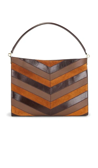 Veronica Beard Chevron Vida Bag In Tobacco Multi
