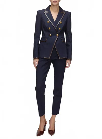 Veronica Beard Chiara Pant In Midnight Wash In Blue