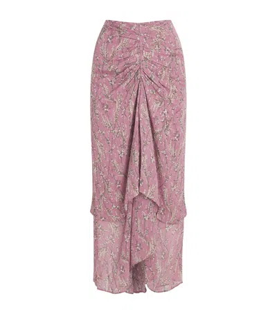 Veronica Beard Chiffon Floral Sira Midi Skirt In Multi