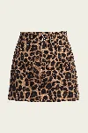 Veronica Beard Chloe Mini Skirt In Washed Leopard In Brown