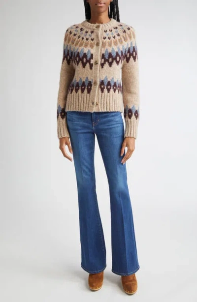 Veronica Beard Christina Baby Alpaca Blend Cardigan In Brown