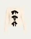Veronica Beard Christina Cable-knit Bow Sweater In Ivory