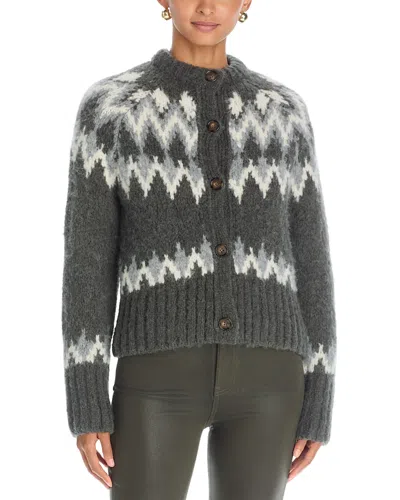 Veronica Beard Christina Fair Isle Cardigan In Blue