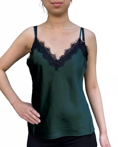 Veronica Beard Ciarlo Lace-trim Top In Pine In Multi