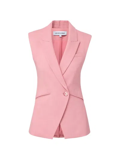 Veronica Beard Ciel Button-up Waistcoat In Pink