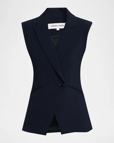 Veronica Beard Ciel Tailored Vest In Navy