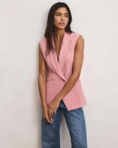 Veronica Beard Ciel Tailored Vest In Pink