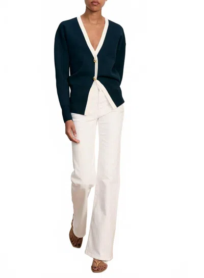 Veronica Beard Cillian V-neck Cardigan In Navy In Blue