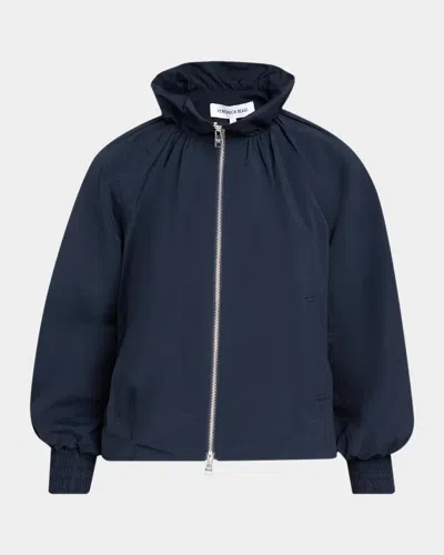 Veronica Beard Circe Hooded Bubble Jacket In Blue