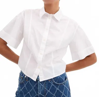 Veronica Beard Claire Classic Button Down Shirt In White