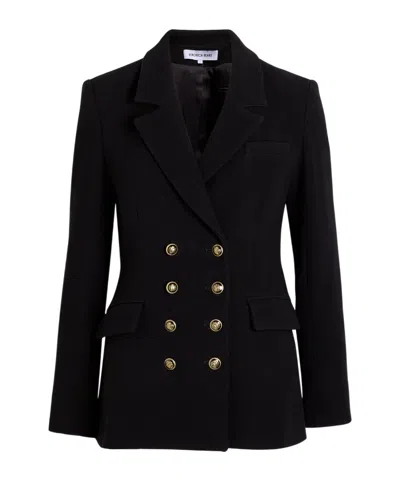 Veronica Beard Claude Dicky Double-breasted Stretch-wool Blazer In Black